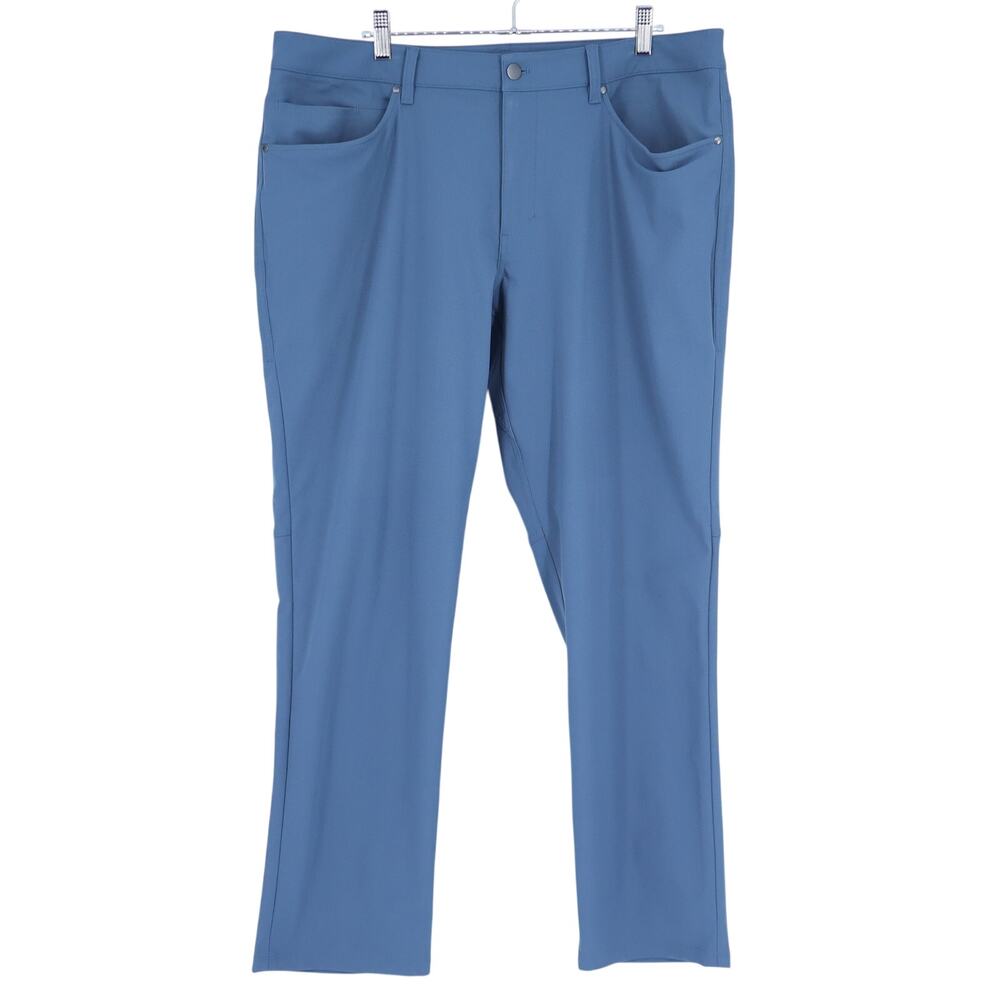 LULULEMON Classic Fit ABC Pants Iron Blue Chino Warpstreme 5 Pocket Men's 38